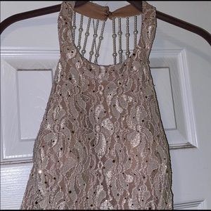 Long Formal with Pearls, Lace, and Sequins